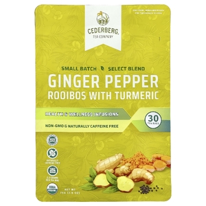 Cederberg Tea Co, ройбуш с имбирем, перцем и куркумой, без кофеина, 75 г (2,6 унции)