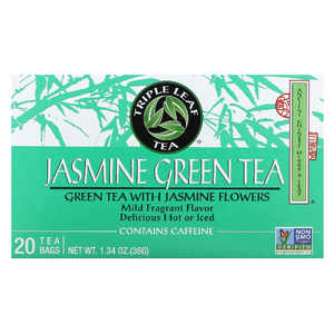 Triple Leaf Tea, зеленый чай с жасмином, 20 чайных пакетиков, 38 г (1,34 унции) (Товар снят с продажи) 
