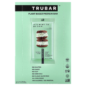 Trubar, протеиновый батончик на растительной основе, мятная крошка, 12 батончиков по 50 г (1,76 унции)