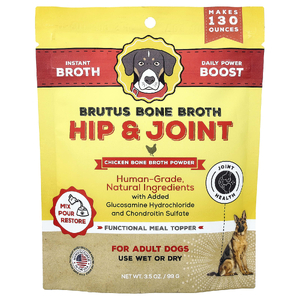 Brutus Bone Broth, Hip & Joint, порошок из бульона из куриных костей, для взрослых собак, 99 г (3,5 унции)