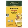 Vahdam Teas, Infusions, травяной чай, куркума и имбирь, без кофеина, 18 пакетиков для заваривания, 32,4 г (1,14 унции) (Товар снят с продажи) 