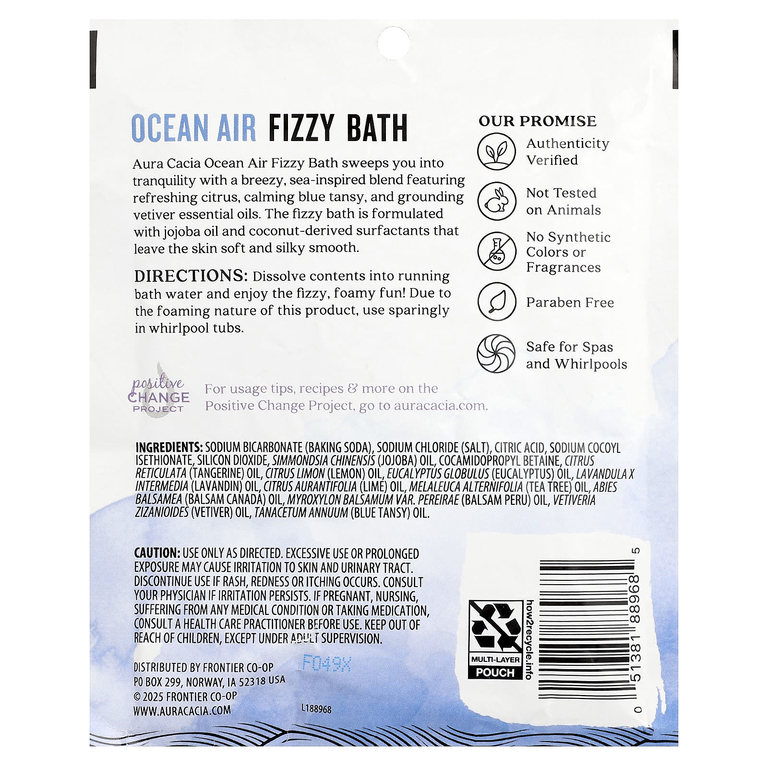 Aura Cacia, Fizzy Bath, океанический воздух, 70,9 г (2,5 унции) (Товар снят с продажи) 