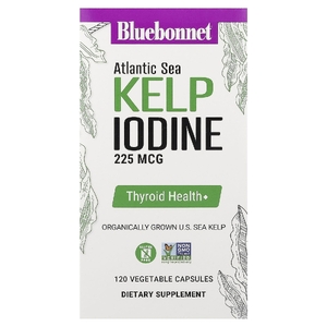 Bluebonnet Nutrition, йод из бурых водорослей атлантических морских водорослей, 225 мкг, 120 растительных капсул
