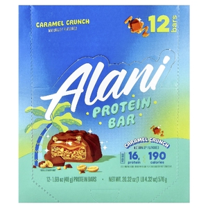 Alani Nu, протеиновый батончик, карамельный кранч, 12 батончиков по 48 г (1,69 унции)