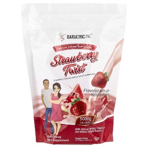 BariatricPal, жевательные таблетки с цитратом кальция, со вкусом клубники, 90 жевательных таблеток