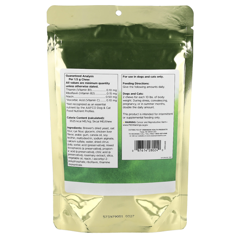 Swanson Vitamins, формула с пивными дрожжами, для кошек и собак, 160 жевательных таблеток, 240 г (8,5 унции)