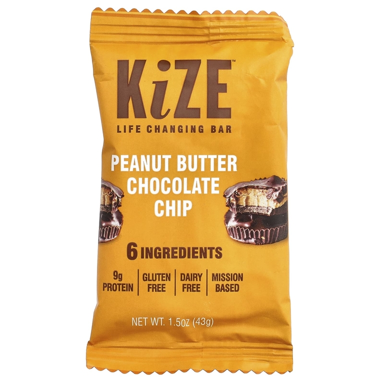 KiZE Life Changing Bar, арахисовая паста и шоколадная крошка, 10 батончиков по 45 г (1,6 унции) (Товар снят с продажи) 