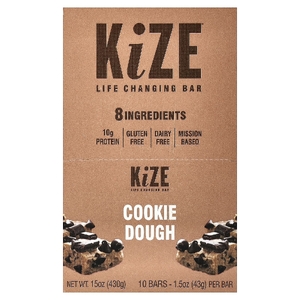 KiZE Life Changing Bar, печенье, 10 батончиков, 43 г (1,5 унции) каждое