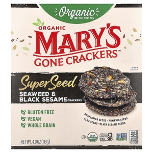 Mary's Gone Crackers, органические крекеры из суперсемена, морские водоросли и черный кунжут, 113 г (4 унции)