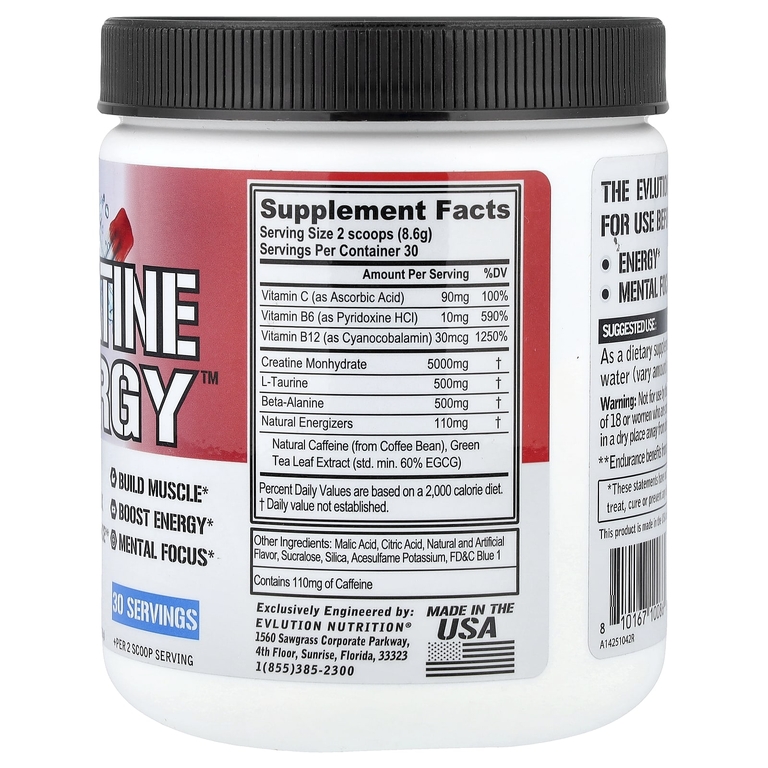 EVLution Nutrition, Creatine Energy™, Rocket Pop, 258 г (9,1 унции)