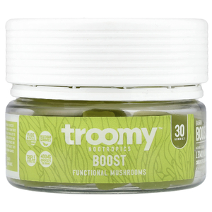 Troomy Nootropics, Boost, функциональные жевательные таблетки с грибами, лимон и лайм, 30 жевательных таблеток