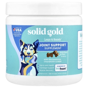 Solid Gold, Leaps & Hounds™, добавка для поддержки суставов, для собак, копченый бекон, 120 жевательных таблеток, 216 г (7,6 унции)