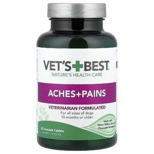 Vet's Best, Aches + Pains, для собак, всех размеров, от 10 месяцев, 50 жевательных таблеток, 75 г (2,64 унции)