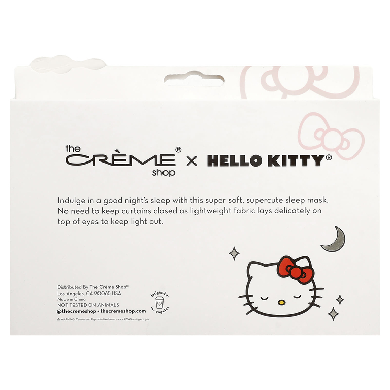 The Creme Shop, Hello Kitty®, плюшевая 3D-маска для сна на глаза, 1 шт.