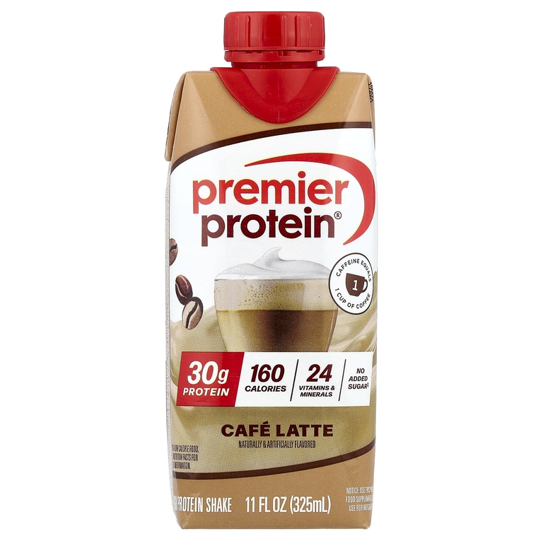 Premier Protein, высокопротеиновый коктейль, со вкусом кофе латте, 4 шт. по 325 мл (11 жидк. унций) (Товар снят с продажи) 