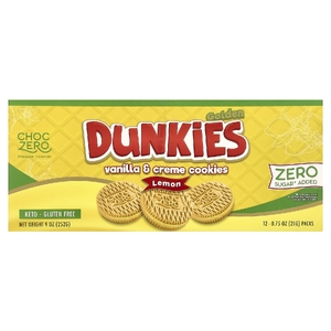 ChocZero, Premium Cookies, Golden Dunkies, ваниль и крем с кремом, лимон, 12 упаковок по 21 г (0,75 унции)