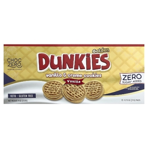 ChocZero, Premium Cookies, Golden Dunkies, печенье с ванилью и кремом, ваниль, 12 пакетиков по 21 г (0,75 унции)
