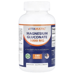 Vitamatic, глюконат магния 1000 мг, 180 таблеток