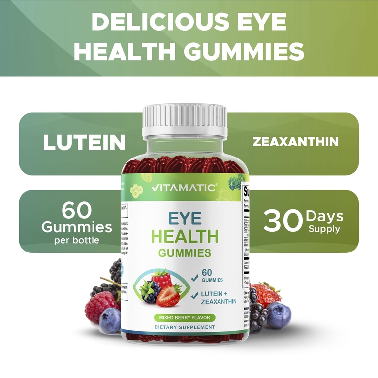Vitamatic, жевательные таблетки для здоровья глаз, со вкусом ягодного ассорти, 60 шт.