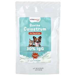 Vitamatic, Pets, молозиво от крупного рогатого скота, в порошке, для собак и кошек, без ароматизаторов, 90 г (3,2 унции)