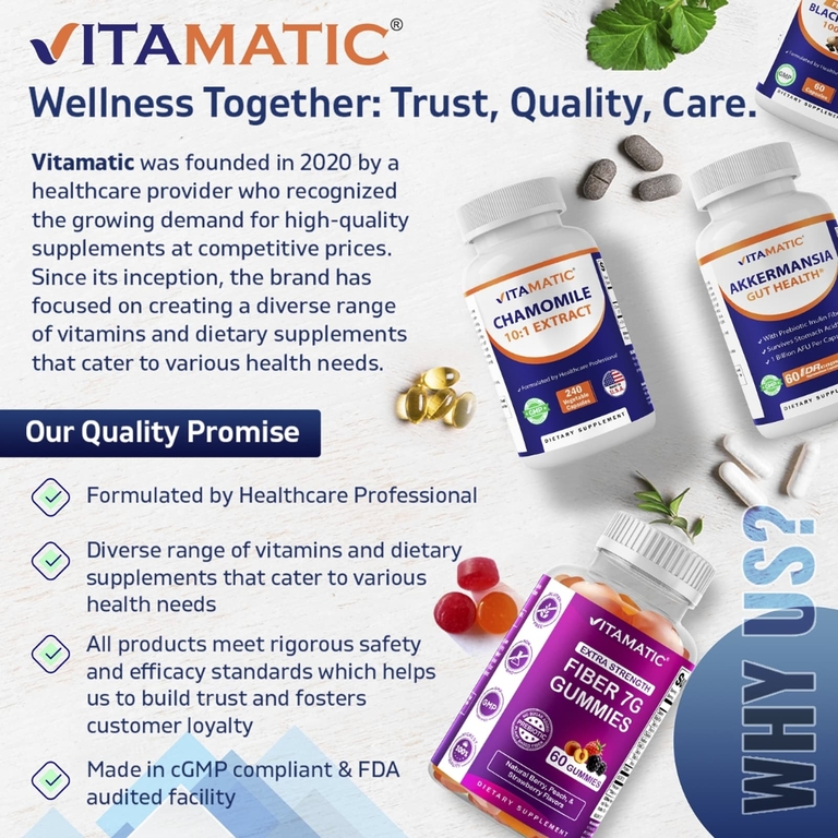 Vitamatic, ромашка, 2500 мг, 240 растительных капсул