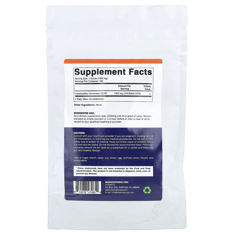 Vitamatic, ферментум (Lactobacillus fermentum), 100 г (3,5 унции)