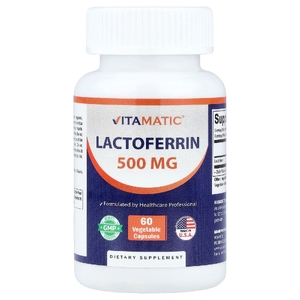 Vitamatic, лактоферрин, 500 мг, 60 растительных капсул