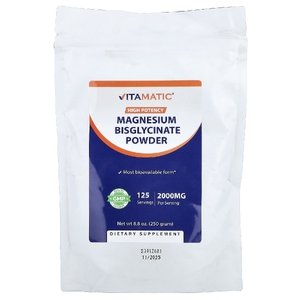 Vitamatic, бисглицинат магния в порошке, высокая эффективность, 250 г (8,8 унции)