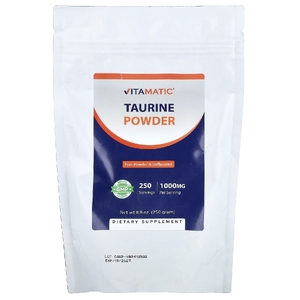 Vitamatic, таурин в порошке, без добавок, 250 г (8,8 унции)