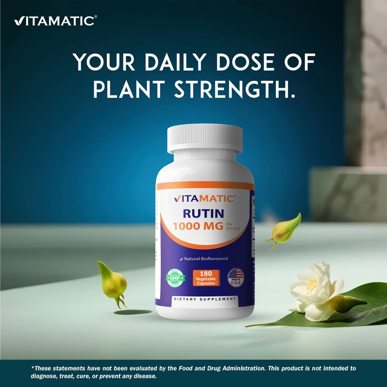 Vitamatic, рутин, 180 растительных капсул (500 мг в 1 капсуле)