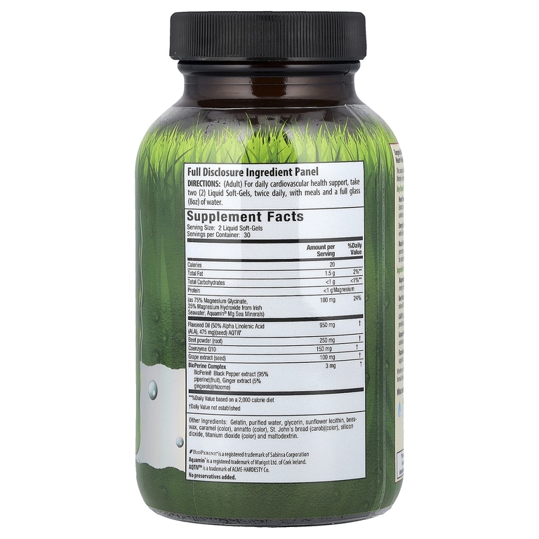 Irwin Naturals, магний со свеклой и коэнзимом Q10, 60 капсул с жидкостью