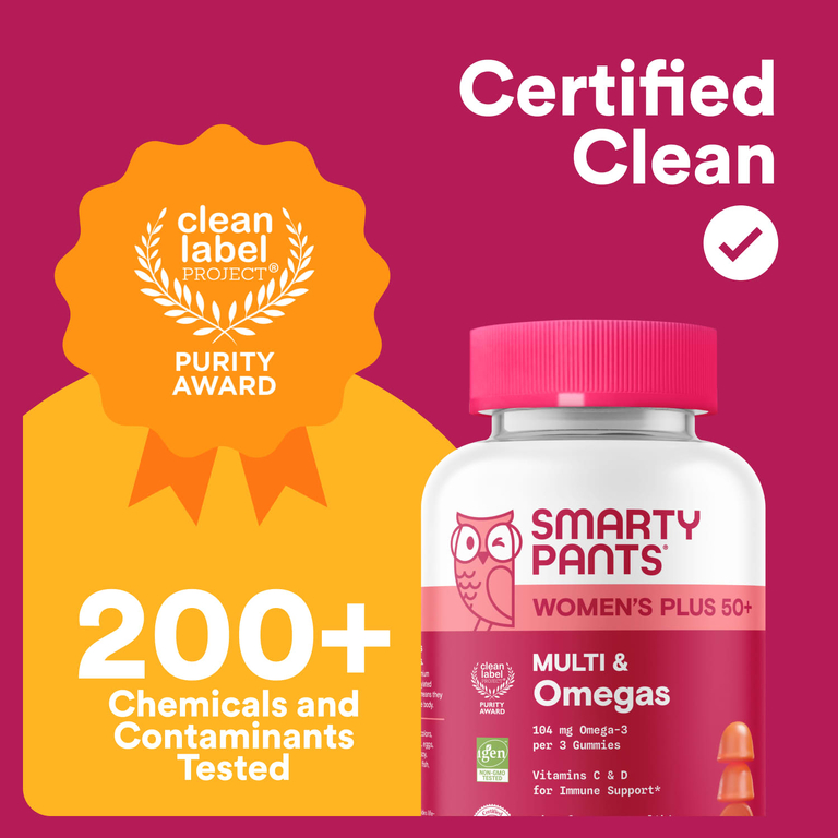 SmartyPants, Women's Plus 50+, мультивитамины для женщин 50+ с омега-кислотами, апельсин и манго, 90 жевательных таблеток