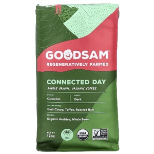 GoodSam, органический кофе Single Origin, Connected Day, цельные зерна, темная обжарка, 360 г (12 унций) (Товар снят с продажи) 