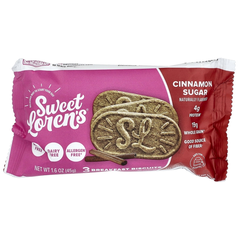 Sweet Loren's, печенье для завтрака, с корицей и сахаром, 5 пакетиков по 45 г (1,6 унции) (Товар снят с продажи) 