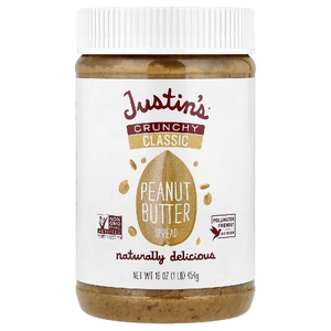 Justin's Nut Butter, классическая арахисовая паста, хрустящая, 454 г (16 унций) (Товар снят с продажи) 