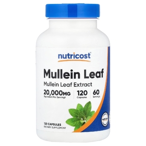Nutricost, лист коровяка, 120 капсул (500 мг в 1 капсуле)