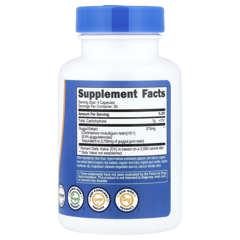 Nutricost, экстракт гуггула, 120 капсул (93,75 мг в 1 капсуле)