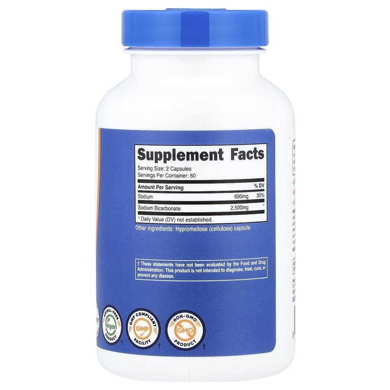 Nutricost, бикарбонат натрия, 120 капсул