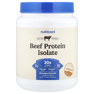 Nutricost, изолят говяжьего протеина, со вкусом шоколада, 907 г (2 фунта)