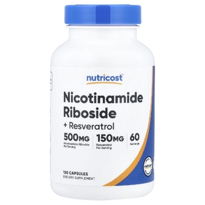 Nutricost, никотинамид рибозид и ресвератрол, 120 капсул (Товар снят с продажи) 