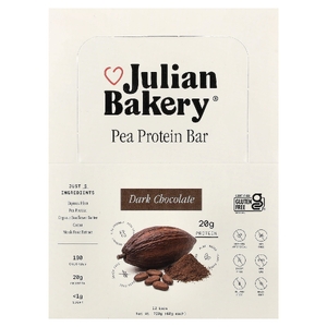 Julian Bakery, батончик с гороховым протеином, темный шоколад, 12 шт. по 60 г (2,1 унции)