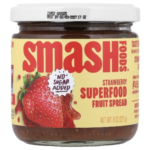 Smash Foods, фруктовая паста с суперфудами, со вкусом клубники, 227 г (8 унций)