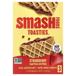 Smash Foods, Toasties™, клубника, 3 шт., 54 г (1,9 унции) каждое