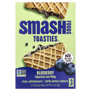 Smash Foods, Toasties™, голубика, 3 шт., 54 г (1,9 унции) каждое