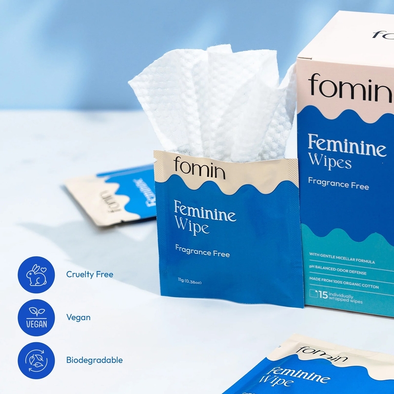 fomin, салфетки для женщин, без отдушки, 15 салфеток в индивидуальной упаковке