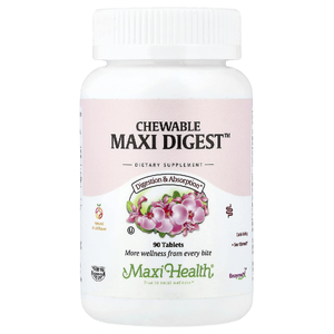 Maxi Health, жевательные таблетки Maxi Digest™, натуральные фрукты, 90 таблеток