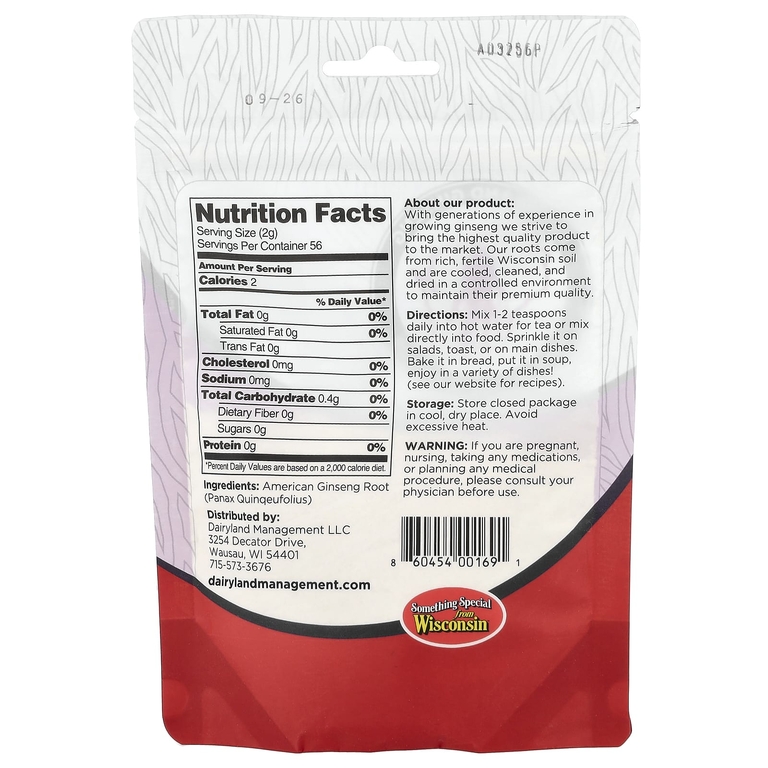 Dairyland Ginseng, американский женьшень в порошке, 118 мл (4 унции)