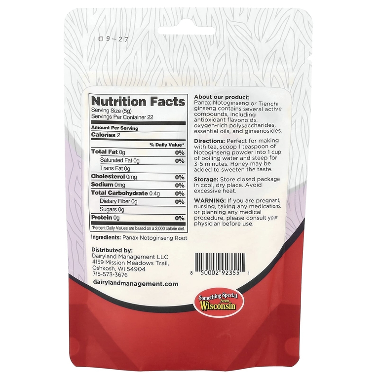Dairyland Ginseng, Noto Ginseng, порошок, 118 мл (4 унции) (Товар снят с продажи) 