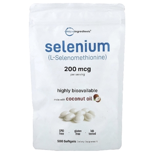 Micro Ingredients, селен, 200 мкг, 500 капсул
