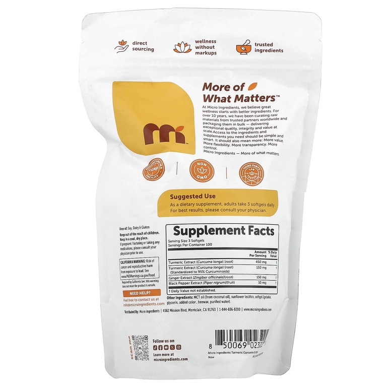 Micro Ingredients, куркумин из куркумы, 300 капсул